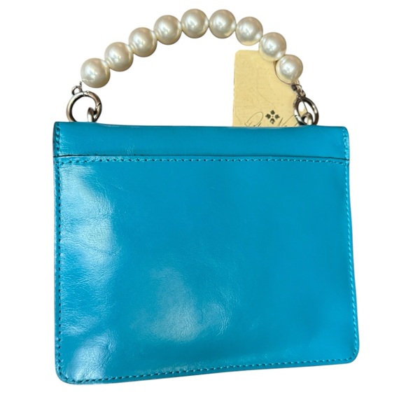 Patricia Nash VEOLIA Pearl Handle Turquoise Leather Crossbody - Picture 4 of 10